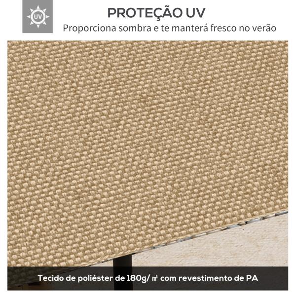 Toldo de Substituição de 3x3m para Pérgola de Jardim com 8 Orifícios de Drenagem e Ventilação Bege