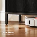 Aparador para Sala de Estar Moderno com Prateleira Ajustável e Base Elevada 80x40x90 cm Preto