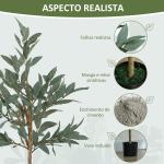 Planta Artificial de Louro 120 cm Planta Artificial Decorativa Grande Decoração para Casa Escritório Varanda Quarto Verde