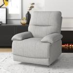 Poltrona Reclinável de Sala de Estar Poltrona Relax Reclinável Manual com Apoio para os Pés 89x98x101 cm Cinza