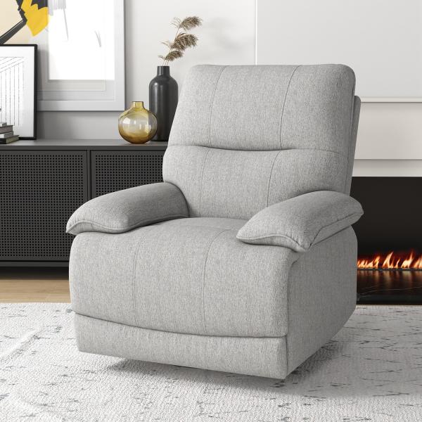 Poltrona Reclinável de Sala de Estar Poltrona Relax Reclinável Manual com Apoio para os Pés 89x98x101 cm Cinza