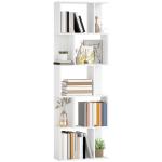 Estante de 5 Níveis em Forma de S com 10 Prateleiras para Quarto Escritório Sala 60x24x184,5 cm Branco