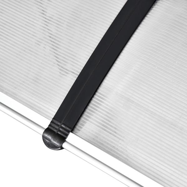 Marquise de proteção solar e chuva para portas e janelas de policarbonato de 5mm 295x90x25 cm Transparente