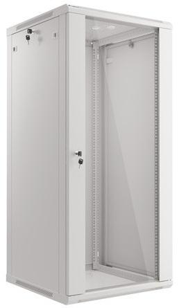 Armário Bastidor 19 27U c/ Porta Vidro Cinzento (600 x 600 x 1307 mm) - LANBERG