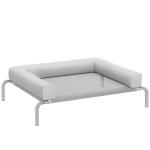 Cama Elevada para Cães com Latertais Amovíveis Cama Elevada para Cães Pequenos Portátil com Malha Respirável 90x65x30 cm Cinza