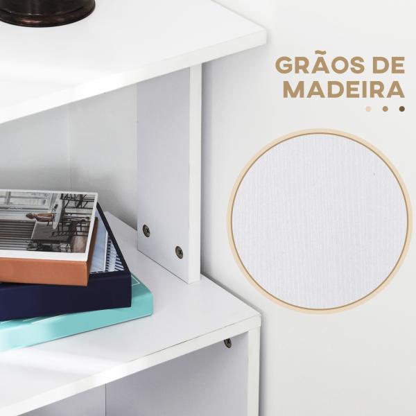 Secretária com Estantes Mesa de escritório 5 Prateleiras 120x110x74cm Branco
