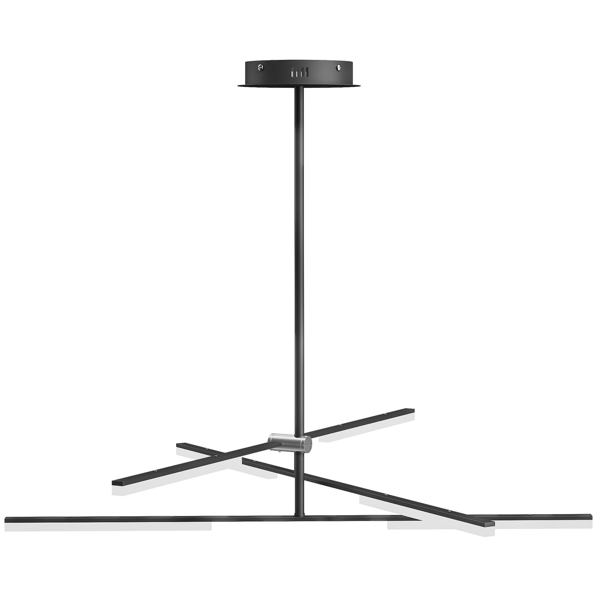 Candeeiro Suspenso Moderno Candeeiro de Teto LED com Ângulo de Luz Ajustável Pantalla de Acrílico Ø100x79 cm Preto