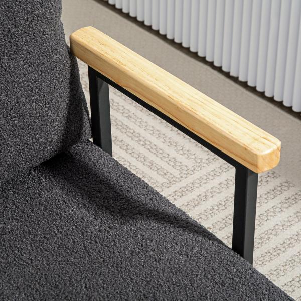 Poltrona Convertível em Cama Poltrona 3 em 1 Convertível em Cama com Encosto Ajustável em 5 Níveis 63x73x81 cm Cinza