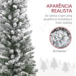 Árvore de Natal 150 cm Árvore de Natal Artificial Nevada com 120 Luzes LED 263 Ramos Verde e Branco