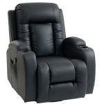 Poltrona de Massagem Reclinável até 145° com 8 Pontos de Massagem por Vibração Função de Aquecimento 82x99x103 cm Preto