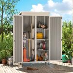 Abrigo de Jardim 94x43x166 cm Armário para Ferramentas com 2 Prateleiras Ajustáveis e 2 Portas Preto