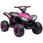 Quadriciclo Elétrico para Crianças de 3 - 5 Anos Veículo Eléctrico a Bateria 12V com 2 Motores 83x53x55,5 cm Rosa