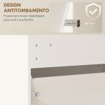 Sapateira Estreita com Espelho para 9 Pares de Sapatos para Corredor Espaços Reduzidos 65x17x114,5 cm Branco