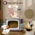 Arranhador de Cartão para Gatos Casa para Gatos em Forma de Televisor com Rato de Brinquedo 43x23x32,5 cm Areia