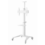 Suporte de Pé Gembird TVS - 70T - 02 - W para TV com rodas e Prateleira suporta 37" a 70" em Alumínio Branco