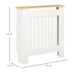 Cobertura Radiador 78x19x83cm Cobertura Radiador de MDF e Melamina de Madeira com Dispositivo Anti - Rolamento Desenho Moderno para Sala de Estar Dormitório Branco
