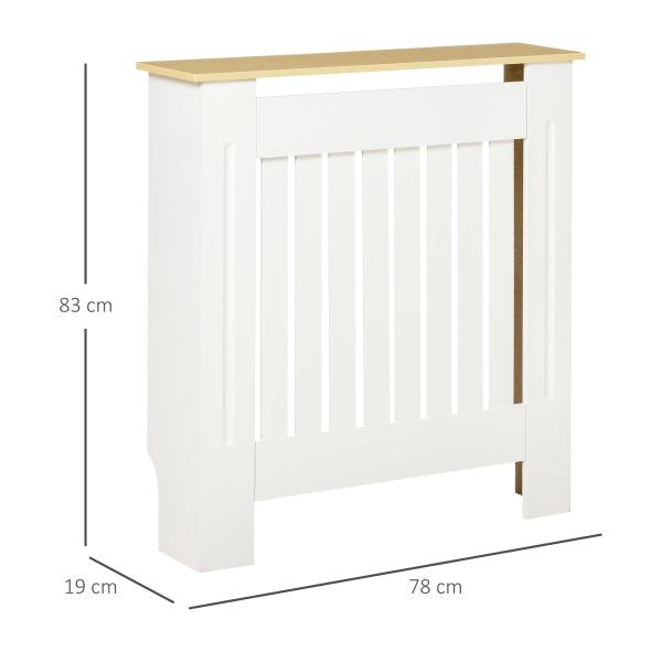 Cobertura Radiador 78x19x83cm Cobertura Radiador de MDF e Melamina de Madeira com Dispositivo Anti - Rolamento Desenho Moderno para Sala de Estar Dormitório Branco