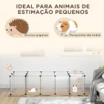 Cerca para Animais DIY com 20 Painéis e Esteira Parque para Pequenos Animais para Porquinhos - da - Índia e Ouriços 175x70x45 cm Branco