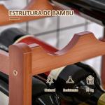 Suporte para 16 Garrafas de Bambu Prateleira para Garrafas de Vinho de 4 Níveis 43x23,5x38cm Marrom