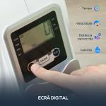 Máquina de Remo Dobrável com Resistência de 8 Níveis Ecrã LCD e 2 Rodas de Transporte 180x48x60 cm Branco