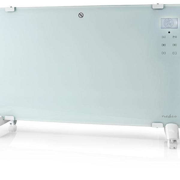 Aquecedor Convecção Inteligente Wi - Fi 2000W Vidro c/ Comando Chão/Parede SmartLife (Branco) - NEDIS