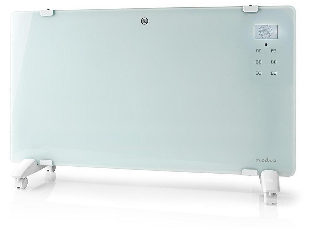 Aquecedor Convecção Inteligente Wi - Fi 2000W Vidro c/ Comando Chão/Parede SmartLife (Branco) - NEDIS