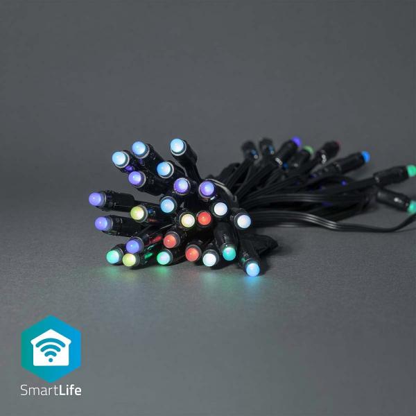 Serie 48 LED´s RGB Natal 220V c/ Efeitos SmartLife Wi - Fi (10,8 mts) - NEDIS