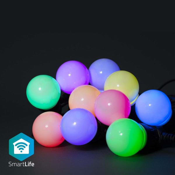 Serie 10 LED´s RGB Natal 220V c/ Efeitos SmartLife Wi - Fi (9 mts) - NEDIS