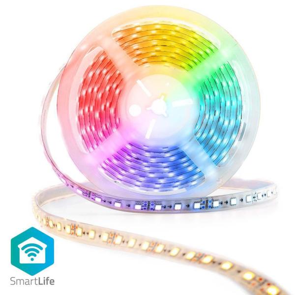 Fita de LEDs Inteligente IP65 RGB+W SmartLife Wi - Fi (5 mts) - NEDIS