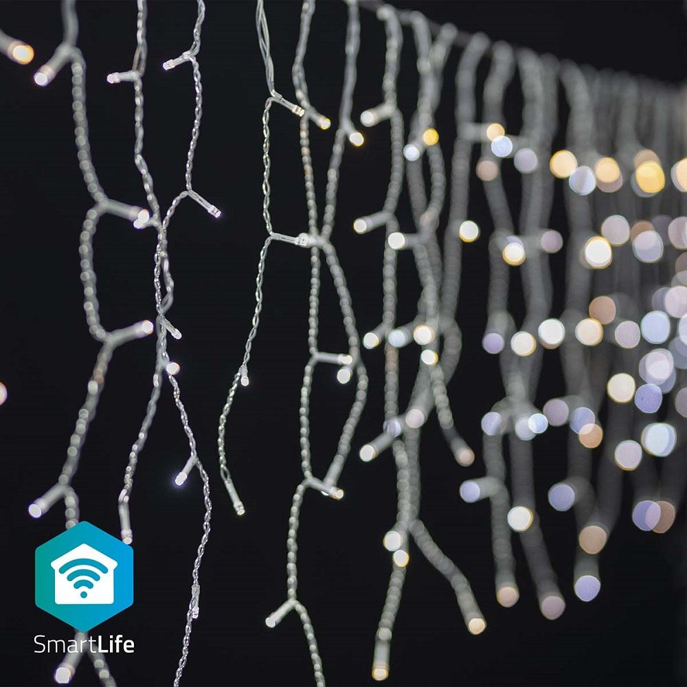 Cortina 400 LEDs Decoração Natal SmartLife Wi - Fi Branco Quente Android / iOS (3 mts) - NEDIS