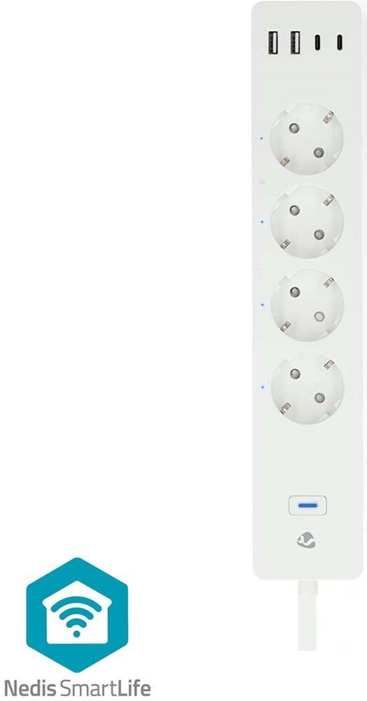 Extensão Quadrupla c/ 2x USB - C / 2X USB - A (2 mts) - NEDIS