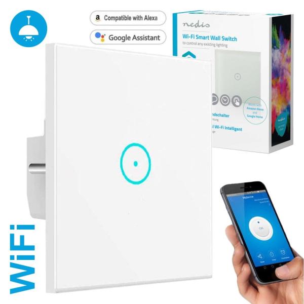 Interruptor Inteligente Wi - Fi Touch em Vidro p/ Encastrar - NEDIS