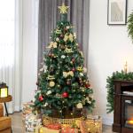 Árvore de Natal de 180 cm com Decorações 200 Luzes LED Branco Quente 8 Modos de Iluminação e 650 Ramos Verde
