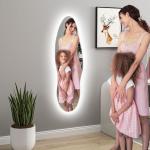 Espelho de Pé com Luzes LED 40x120 cm Espelho de Parede com Iluminação em 3 Cores Função de Memória e Controlo Tátil Transparente