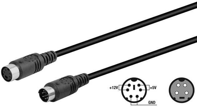 Cabo Adaptador Alimentação (Mini DIN Femea 4P - Mini DIN Macho 6P)