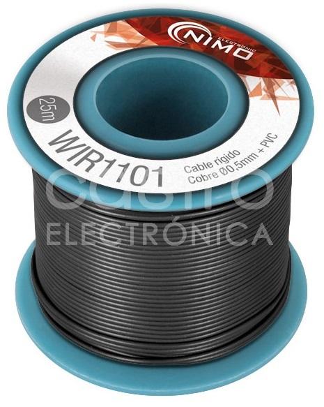 Bobine Fio Rigido Cobre 0,5mm (Preto) p/ Montagens - 25 mts