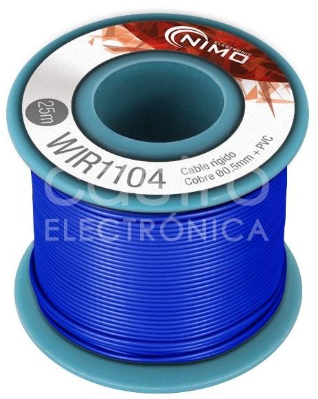 Bobine Fio Rigido Cobre 0,5mm (Azul) p/ Montagens - 25 mts