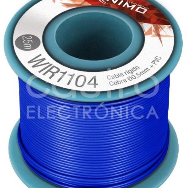 Bobine Fio Rigido Cobre 0,5mm (Azul) p/ Montagens - 25 mts