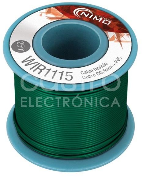 Bobine Fio Flexivel Cobre 0,5mm (Verde) p/ Montagens - 25 mts
