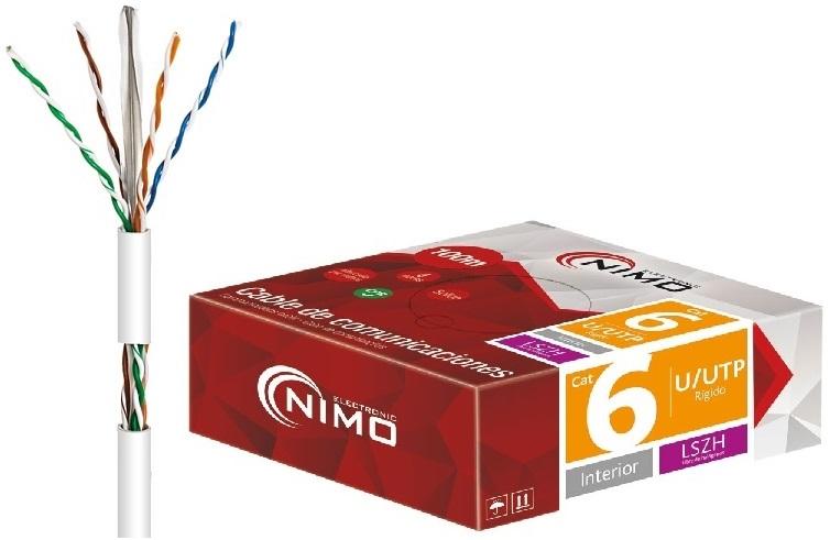 Bobine Cabo UTP Rigido CAT6 LSZH Branco (100 mts) - NIMO