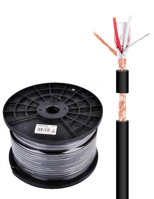Bobine Cabo Microfone Stereo BLINDADO 2 Condutores + Malha (100 mts) - NIMO
