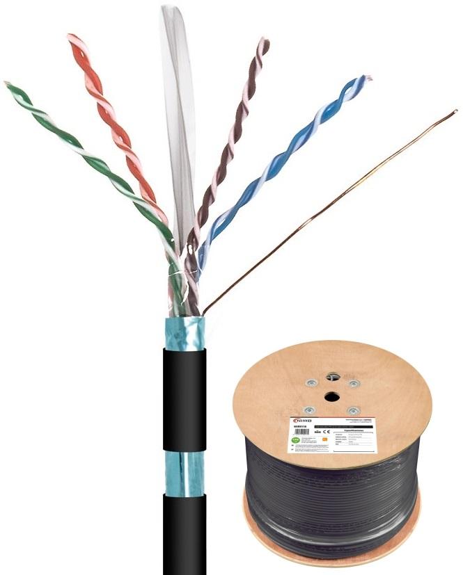Bobine Cabo de Dados FTP CCA Cat.6 AWG23 p/ Exterior (1000 mts) - NIMO