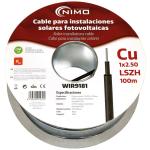 Bobine Cabo p/ Sistemas Fotovoltaicos em Cobre 1x 2,5mm² Preto (100 mts) - NIMO