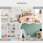 Organizador de Brinquedos Estante para Crianças com Prateleiras Abertas para Dormitório Sala de Jogos 85x26x84 cm Cinza