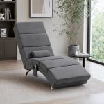 Cadeirão Relax Reclinável com 8 Pontos de Massagem e Aquecimento Lombar, 5 Modos, Comando e Bolso Lateral, Cinzento Escuro