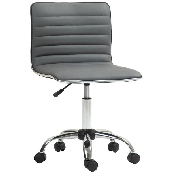 Cadeira de Escritório sem Apoio para os Braços Cadeira de Escritório Giratória com Altura Ajustável 48x52x78 - 90 cm Cinza