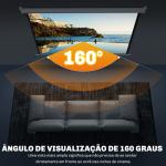 Tela de Projeção de 84 Polegadas Tela de Projetor Manual Formato 4:3 4K Montagem na Parede ou Teto 181x8x138 cm Branco