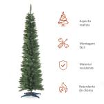 Árvore de Natal Artificial 210cm Ignífugo com 499 Pontas de Ramo PVC Decoração de Natal para Interiores Verde