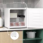 Mini Congelador Vertical 35 L Silencioso com Porta Reversível Temperatura Ajustável e Prateleira Amovível 47x44,2x48,8 cm Branco