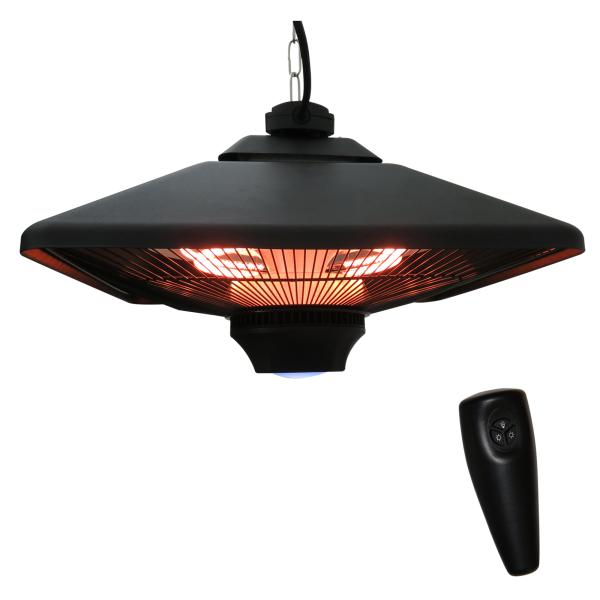 Aquecedor de Teto com Controlo Remoto 1000/2000W 43x43x25 cm